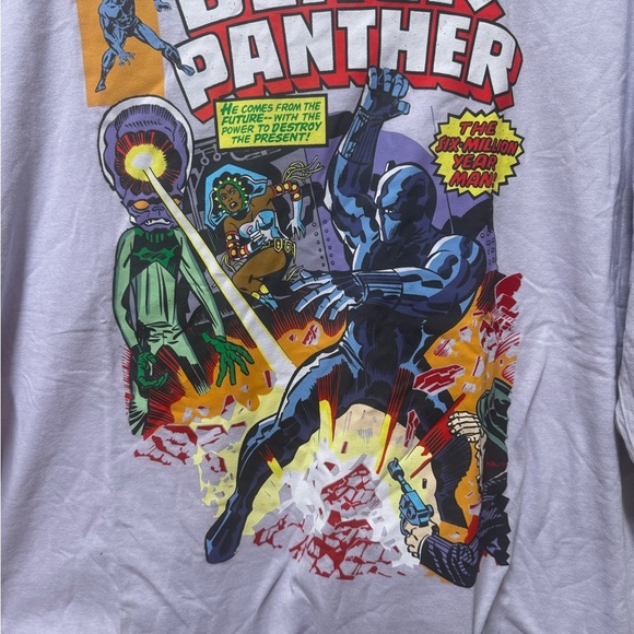Marvel Red and Gray Short Sleeve Black Panther Tee Shirt - Picture 3 of 4